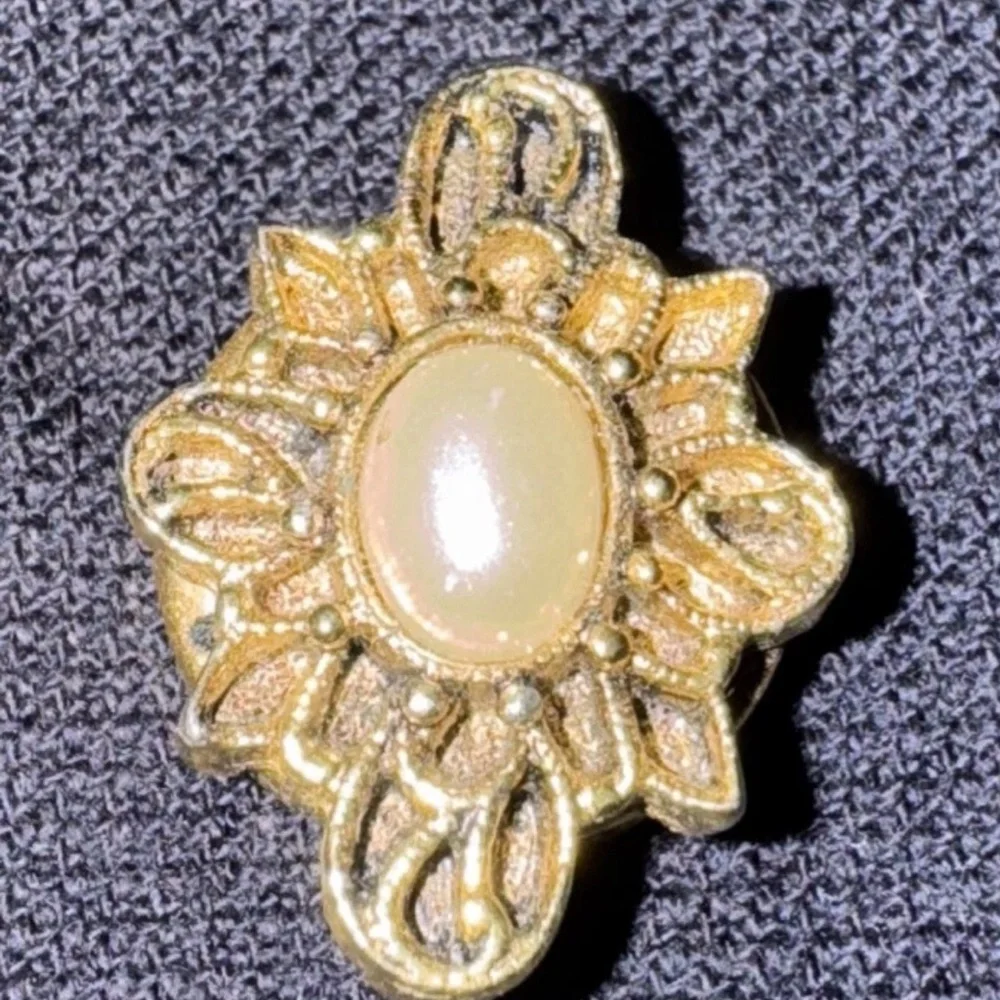Vintage Retro Button Covers, Faux Pearl And Gold Tone, Set Of Three 1980-90's - Picture 3 of 5